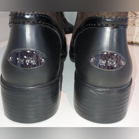 Coach Brown Zena Rubber and Suede Winter/Rain Boots Pre-owned - Picture 6 of 9